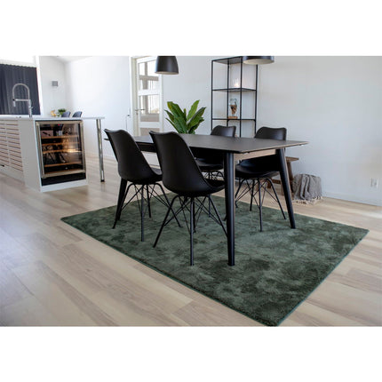 Oslo Eetkamerstoel - Set van 2 Eetkamerstoelen, PU-leer, zwart, zwarte poten