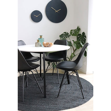 Oslo Eetkamerstoel - Set van 2 Eetkamerstoelen, PU-leer, zwart, zwarte poten