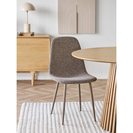 Stockholm Eetkamerstoel - Set van 2 Eetkamerstoelen, lichtbruin, lichtbruine poten HN1300