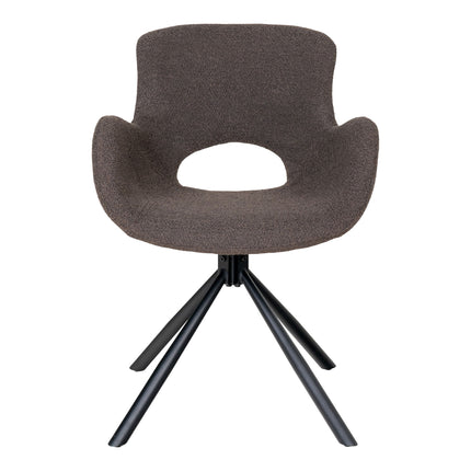 Amorim Eetkamerstoelen Set van 2 - draaibaar, bouclé, champignon HN1274