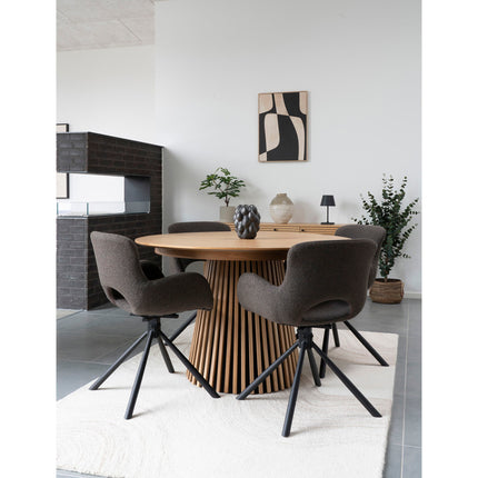 Amorim Eetkamerstoelen Set van 2 - draaibaar, bouclé, champignon HN1274