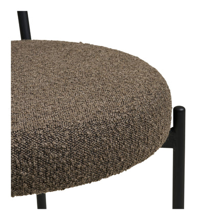 Badalona Eetkamerstoel - Set van 2 Eetkamerstoelen, bouclé, bruin, zwarte poten HN1064