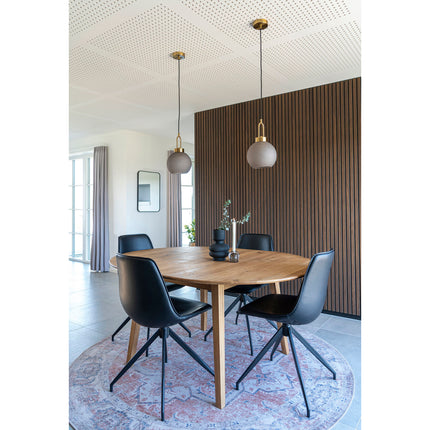 Monaco eetkamerstoel - Set van 2 Eetkamerstoelen met draaifunctie, PU, zwart, zwarte poten HN1228