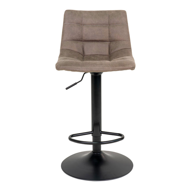 Middelfart Barkruk - Set van 2 Barkrukken, microvezel, lichtbruin, zwarte poten HN1281