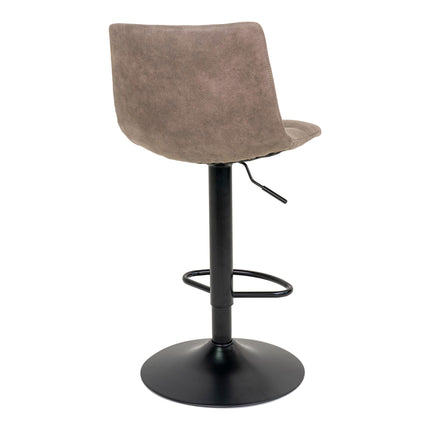 Middelfart Barkruk - Set van 2 Barkrukken, microvezel, lichtbruin, zwarte poten HN1281