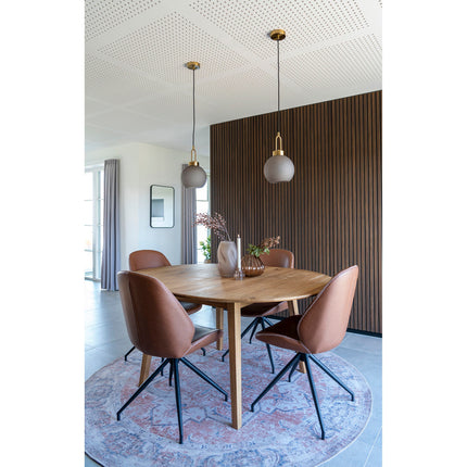 Monte Carlo Set van 2 Eetkamerstoelen met draaifunctie - in PU met draaifunctie, vintage bruin met zwarte poten