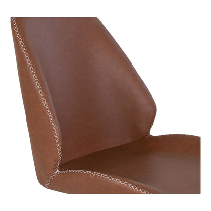 Monte Carlo Set van 2 Eetkamerstoelen met draaifunctie - in PU met draaifunctie, vintage bruin met zwarte poten