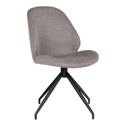 Monte Carlo Set van 2 Eetkamerstoelen met draaibare voet, steenkleurig met zwarte poten, HN1030
