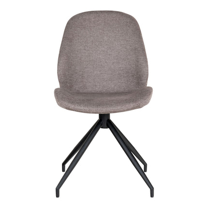 Monte Carlo Set van 2 Eetkamerstoelen met draaibare voet, steenkleurig met zwarte poten, HN1030