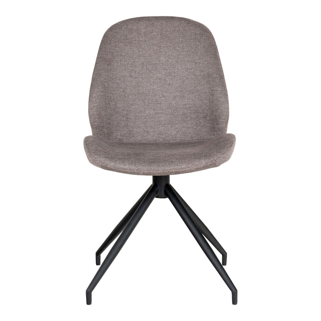 Monte Carlo Set van 2 Eetkamerstoelen met draaibare voet, steenkleurig met zwarte poten, HN1030