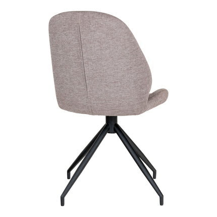 Monte Carlo Set van 2 Eetkamerstoelen met draaibare voet, steenkleurig met zwarte poten, HN1030