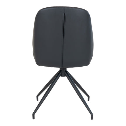 Monte Carlo Set van 2 Eetkamerstoelen - in PU met draaifunctie, zwart, HN1223