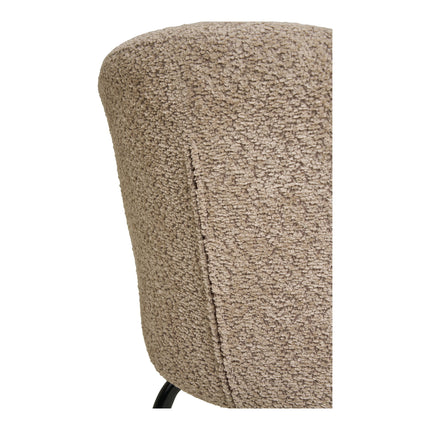Safira Eetkamerstoel - Set van 2 Eetkamerstoelen, bouclé, beige, zwarte poten HN1266