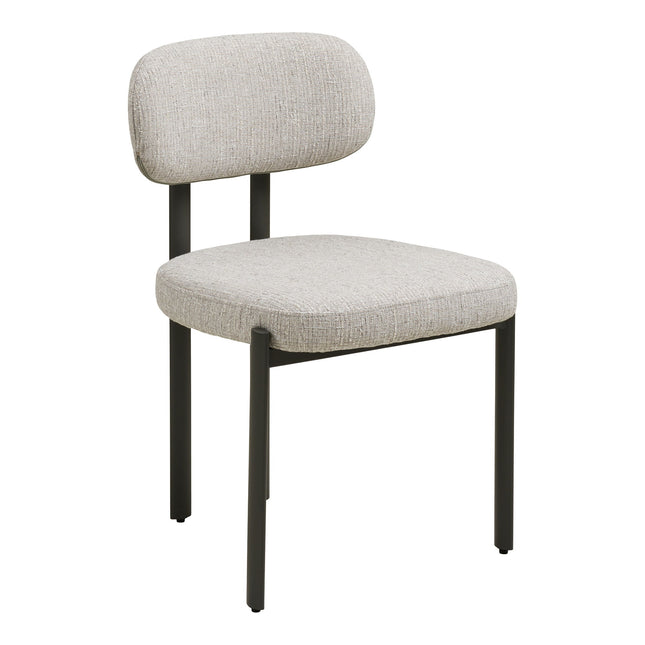Royan Eetkamerstoel - Set van 2 Eetkamerstoelen, lichtgrijs, grijze poten HN1316