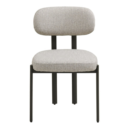Royan Eetkamerstoel - Set van 2 Eetkamerstoelen, lichtgrijs, grijze poten HN1316