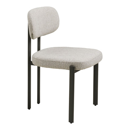 Royan Eetkamerstoel - Set van 2 Eetkamerstoelen, lichtgrijs, grijze poten HN1316