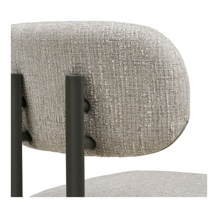 Royan Eetkamerstoel - Set van 2 Eetkamerstoelen, lichtgrijs, grijze poten HN1316