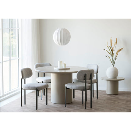 Royan Eetkamerstoel - Set van 2 Eetkamerstoelen, lichtgrijs, grijze poten HN1316