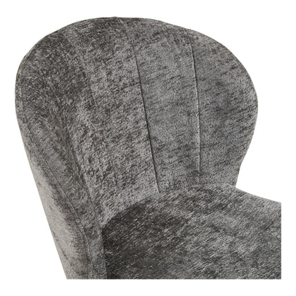 Roanne Eetkamerstoel - Set van 2 Eetkamerstoelen, grijs, zwarte poten, HN1319