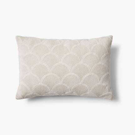 Velvet beige goudgeborduurde sierkussenhoes Jane 60x40 cm