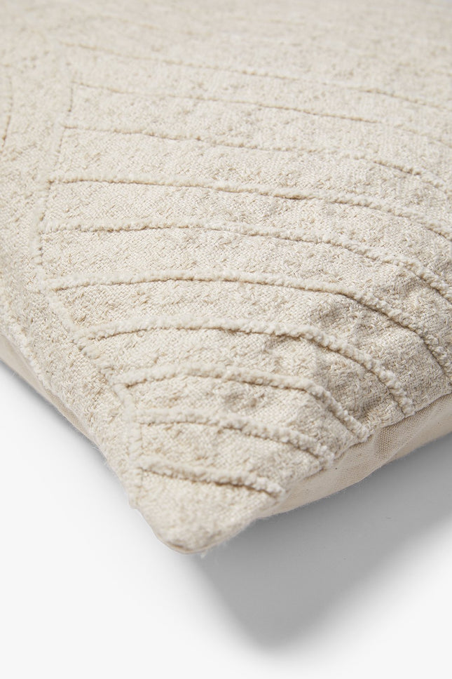 Getufte naturel linnen-katoenen sierkussenhoes Lynn 50 x 50 cm