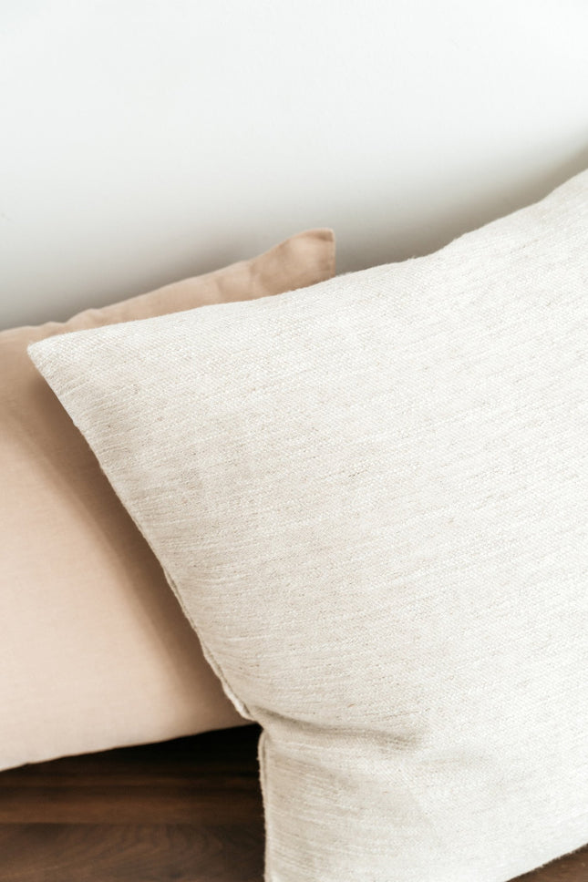 Zachte biologisch katoenen sierkussenhoes Hazel 50x50 cm naturel