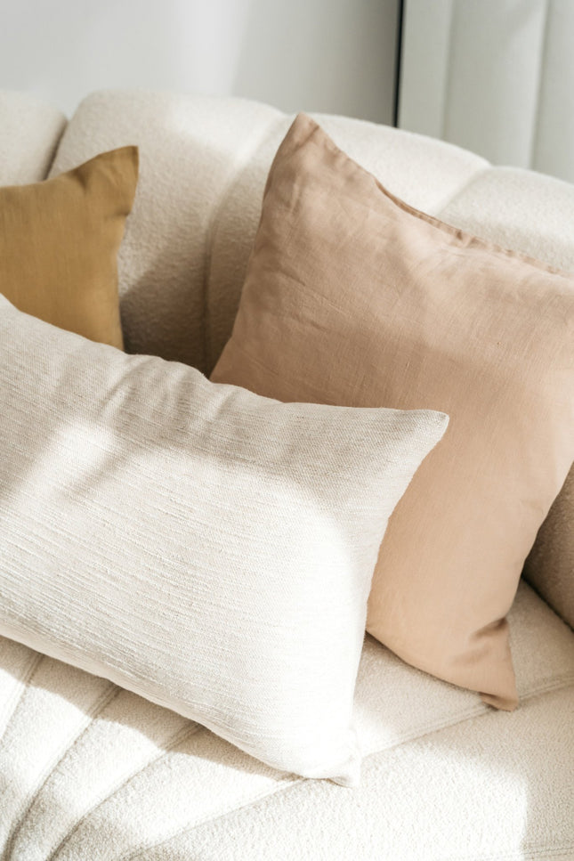 Zachte biologisch katoenen sierkussenhoes Hazel 60x40 cm naturel