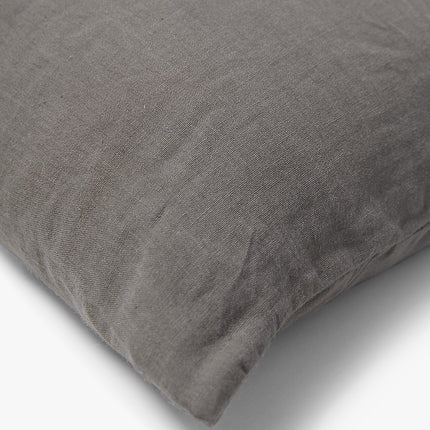 Gewassen 100% linnen kussenhoes Scotty 50x50 cm grijsbruin