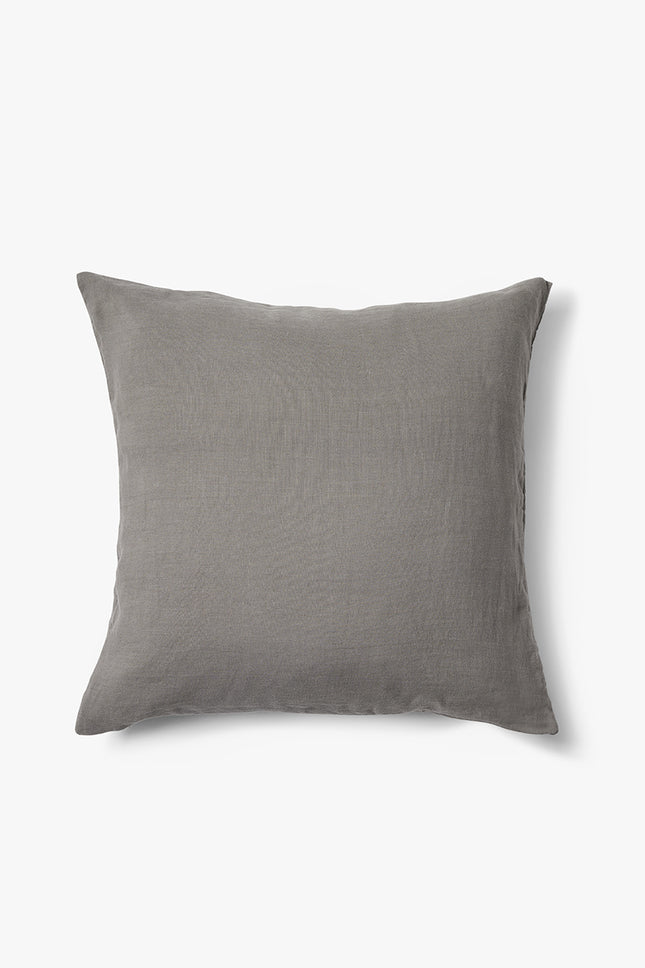 Gewassen 100% linnen kussenhoes Scotty 50x50 cm grijsbruin