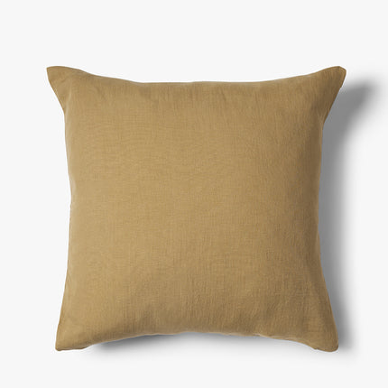 Gewassen 100% linnen kussenhoes Scotty 50x50 cm Goudbruin