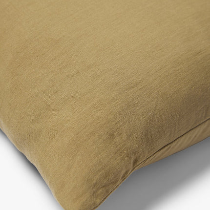 Gewassen 100% linnen kussenhoes Scotty 60x40 cm goudbruin