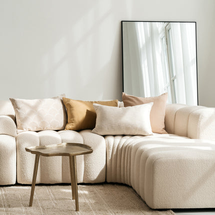 Gewassen 100% linnen kussenhoes Scotty 60x40 cm goudbruin