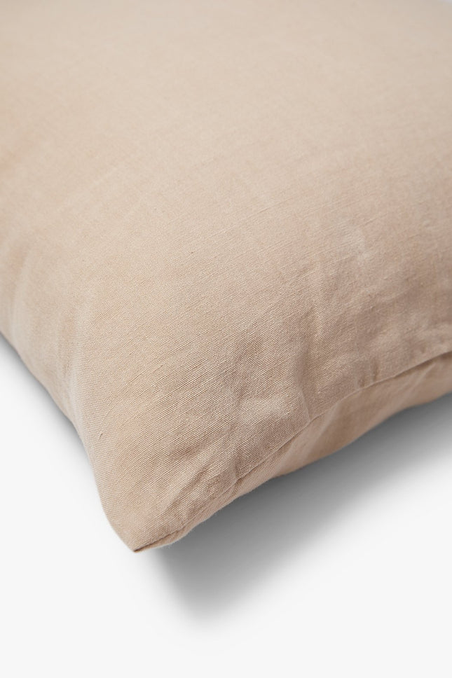 Gewassen 100% linnen kussenhoes Scotty 50x50 cm Nude