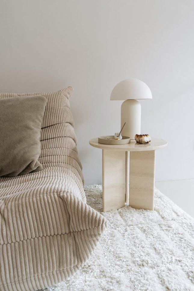 Marmeren bijzettafel van travertijn Jade