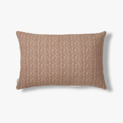 Tweekleurige zachte gequilte sierkussenhoes Olivia 60x40 cm bruin-ecru