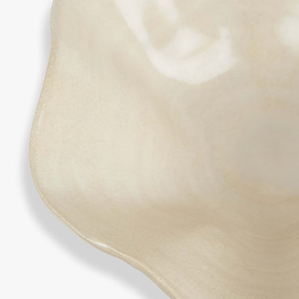 Handgemaakte aardewerken schaal Kate 25 x 8 cm ecru