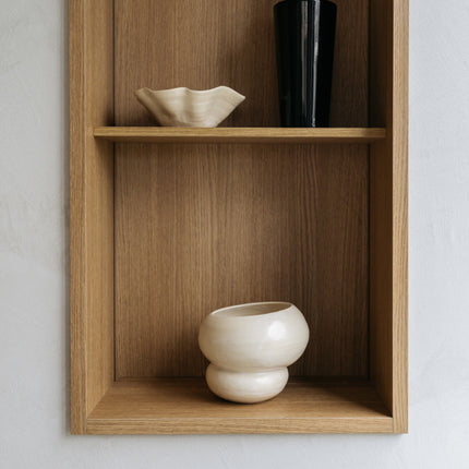 Handgemaakte aardewerken schaal Kate 25 x 8 cm ecru