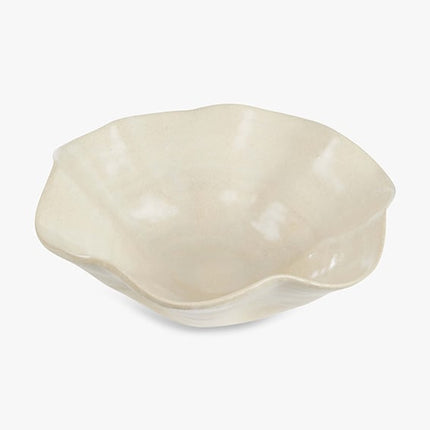 Handgemaakte aardewerken schaal Kate 25 x 8 cm ecru