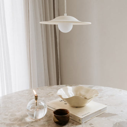 Handgemaakte aardewerken hanglamp July naturel