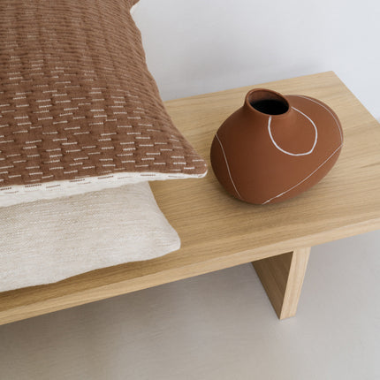 Handgemaakte aardewerken vaas Iris terracotta 20 x 13 x 14,5 cm