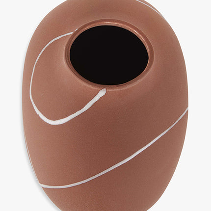 Handgemaakte aardewerken vaas Iris terracotta 20 x 13 x 14,5 cm