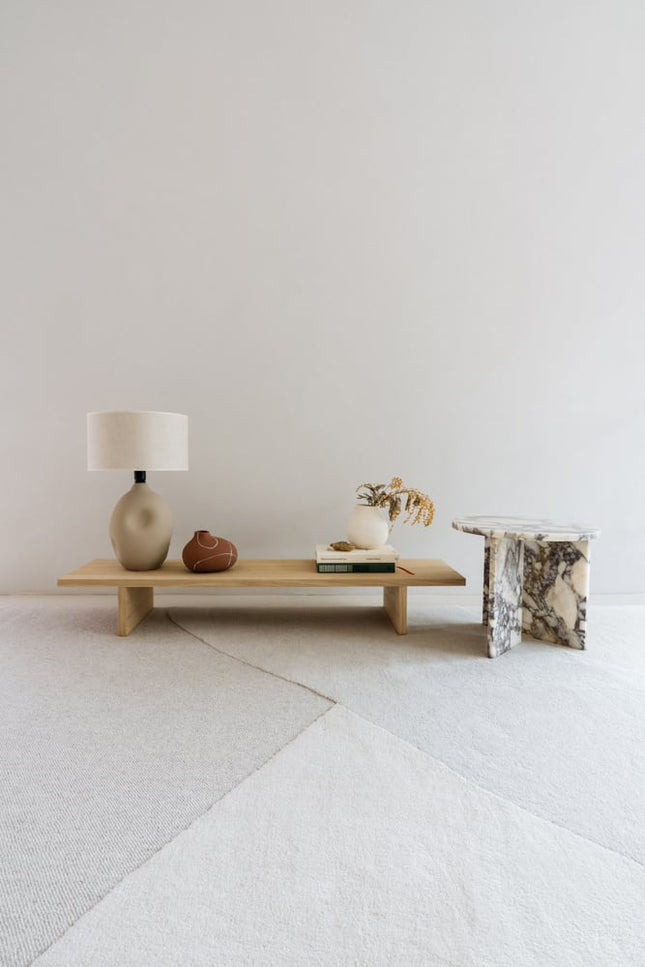 100% wollen vloerkleed Rose 200x290 cm beige ton-sur-ton