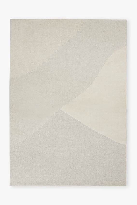 100% wollen vloerkleed Rose 200x290 cm beige ton-sur-ton