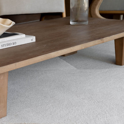 100% wollen vloerkleed Rose 200x290 cm beige ton-sur-ton