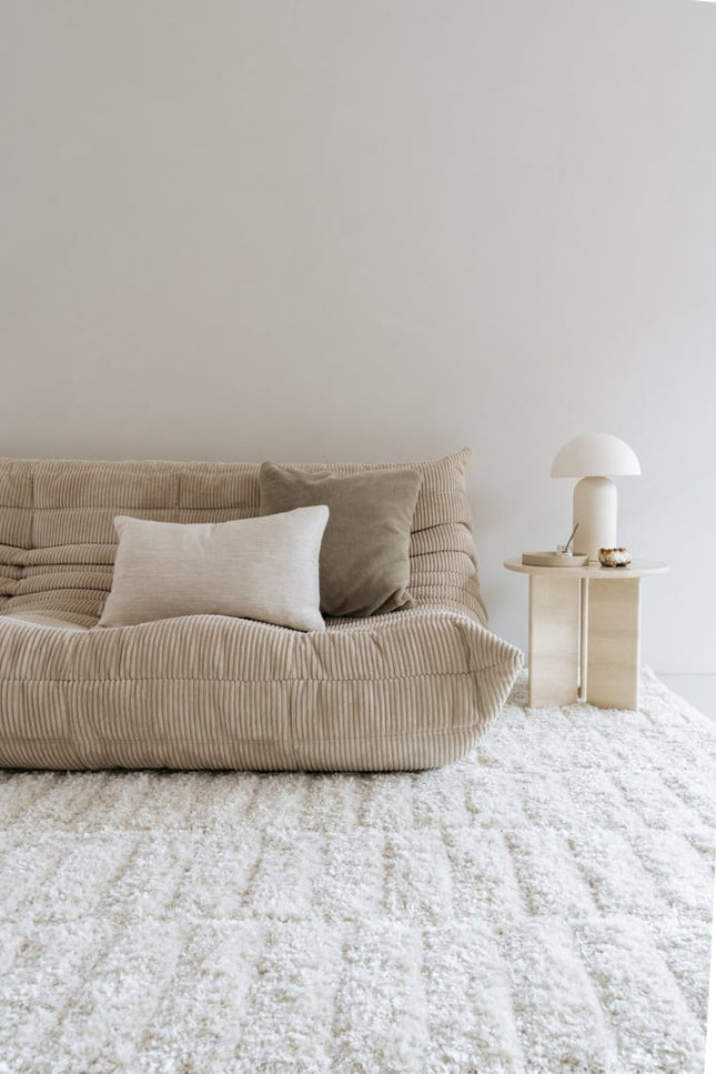 Exclusief hoogpolig wollen vloerkleed Stella 200x290 cm ecru