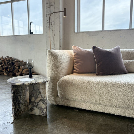 Luxe mohair sierkussenhoes Amy aubergine 50x50 cm