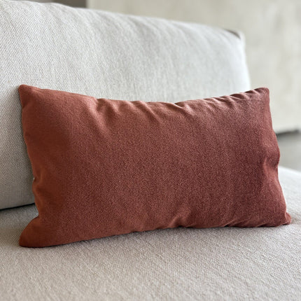 Satijnmohair sierkussenhoes Sara terra 50x30 cm