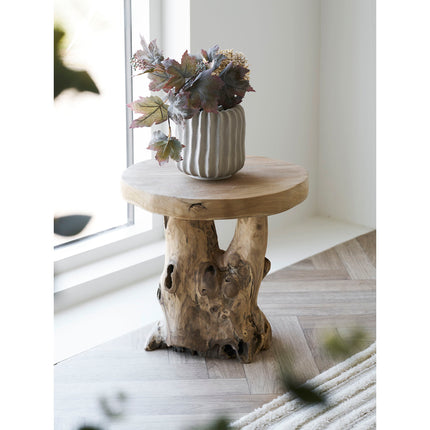 Palena Side Table - bijzettafel, teak, naturel ø40x45 cm