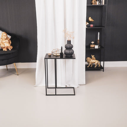 Bijzet Tafel - Metaal- Zwart - 45x30x60cm