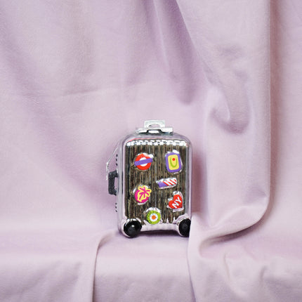 Kerstversiering - Kersthanger - Reis Koffer - Glas - Zilver - 8x4x11,5cm